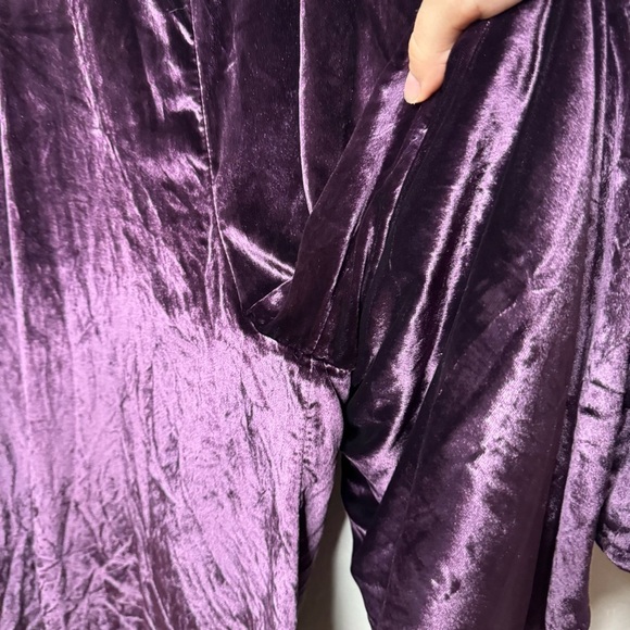 Anthropologie Maeve Purple Velvet Cropped Jumpsuit - Picture 8 of 13